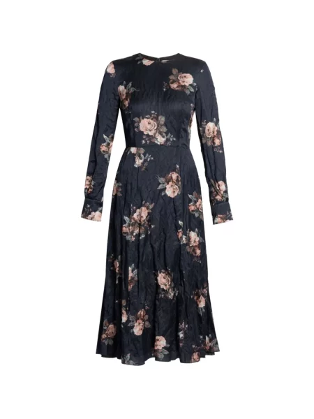 Rochie Erdem cu model floral negru