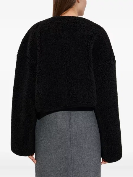 Geacă Dsquared2 cu broderie din fleece negru