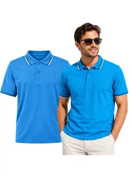 Tricou polo Lotto albastru
