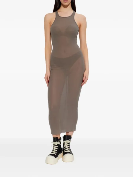 Πλεκτή κοστούμι μίντι φόρεμα Rick Owens με μήκος μέχρι το γόνατο γκρι