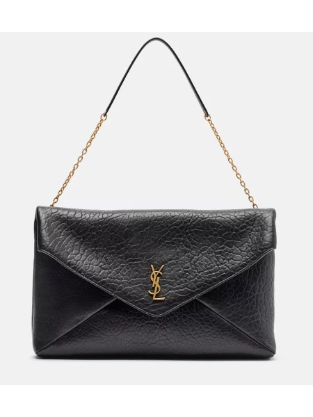 Usnjeni torbica Saint Laurent črna