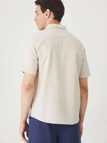 Сорочка з льону Medicine regular комір button-down бежевий