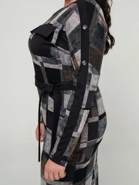 Сукня міді All Posa віскоза/поліестер чорний