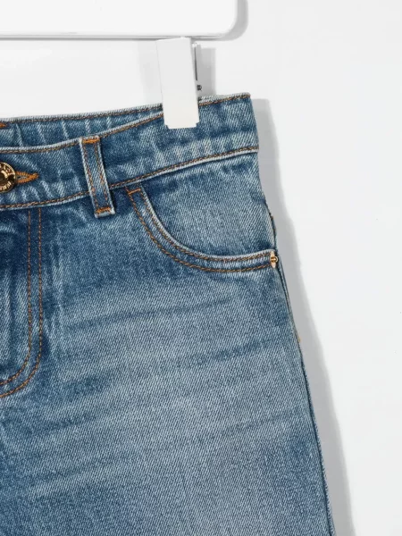 Jeansy straight leg dziecięce Versace niebieskie