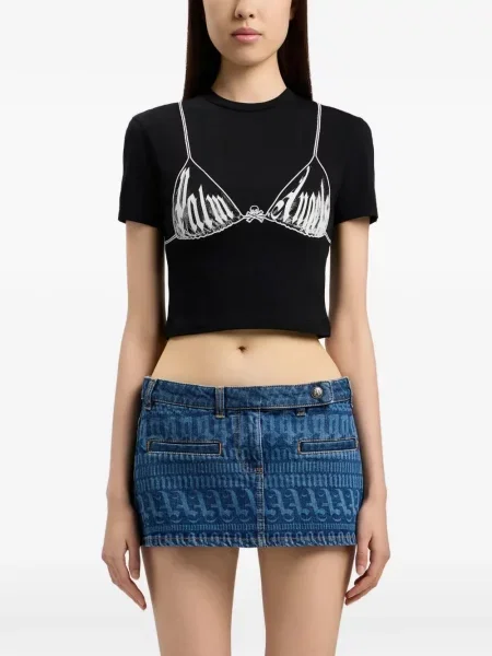 Koszulka Palm Angels z okrągłym dekoltem czarna