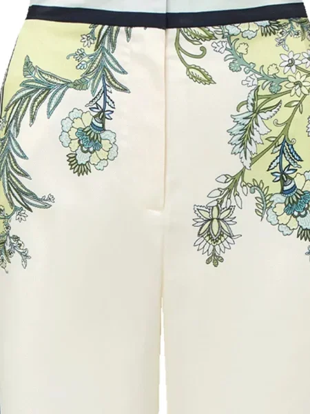 Pantaloni Veronica Beard cu model floral alb