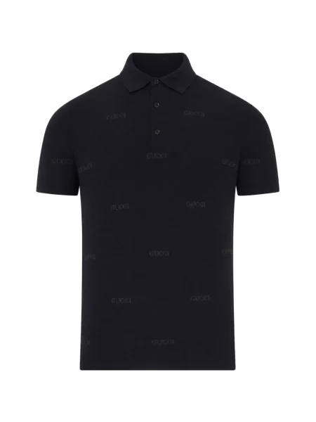 Tricou polo Gucci de lână negru