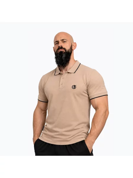 Футболка поло Octagon Legion Tipped Small Logo 3D Polo beige бежеве