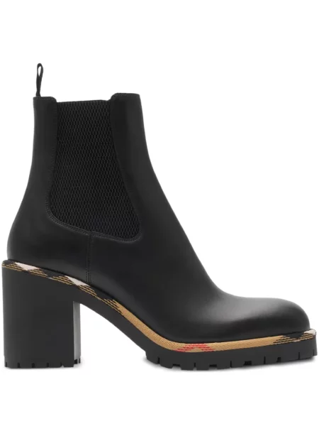 Botki Burberry w kratkę czarne