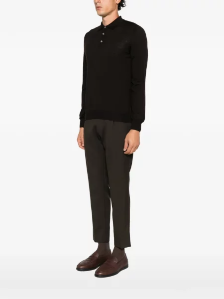 Lung tricou polo Tagliatore maro