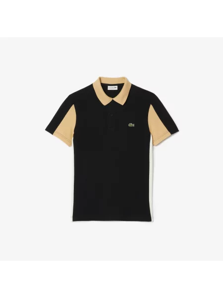 Lacoste Koszulka Polo Z Blokadą Koloru Regular Fit czarna
