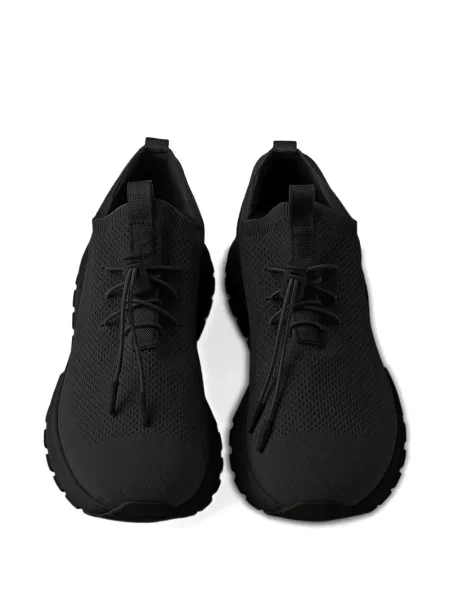 Sneakerși Prada din dantelă negru