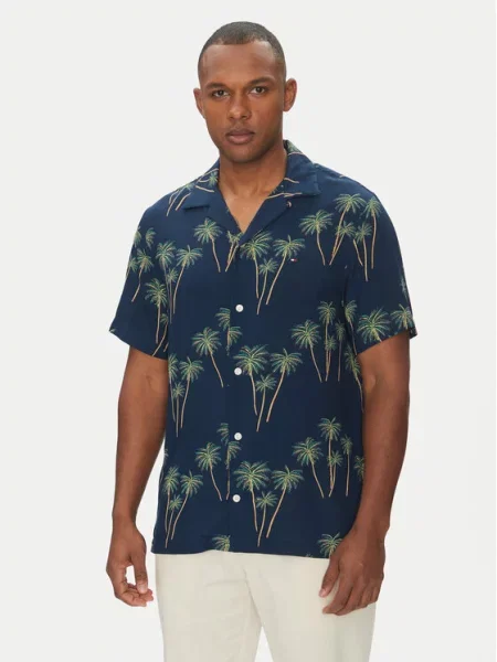 Tommy Hilfiger Koszula Mężczyźni Regular Fit Modal niebieski|wielokolorowy wzorzysty L niebieska