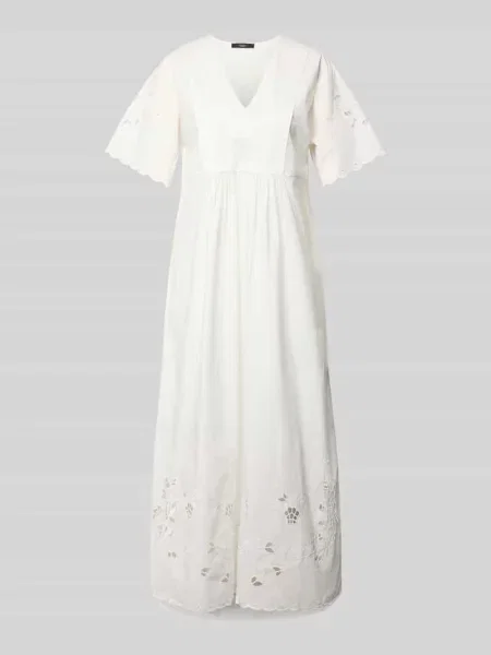 Weekend Max Mara Sukienki Kobieta L Tartufo Scalloped Eyelet Cotton Poplin Dress biały