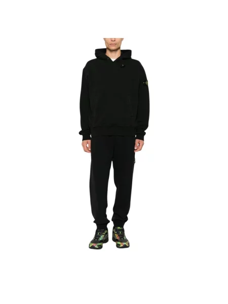 Bluza z kapturem Stone Island z kapturem z kamieniami czarna