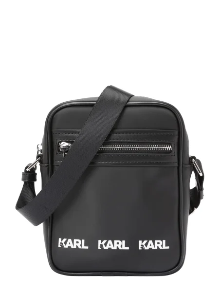 Karl Lagerfeld Torba za čez ramo črna bela