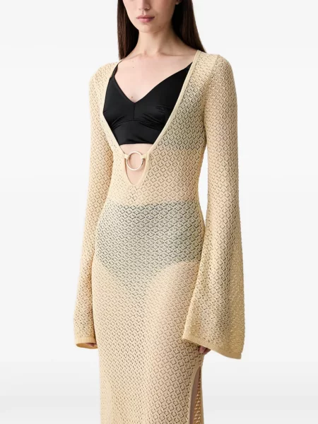Rochie maxi Bardot galben