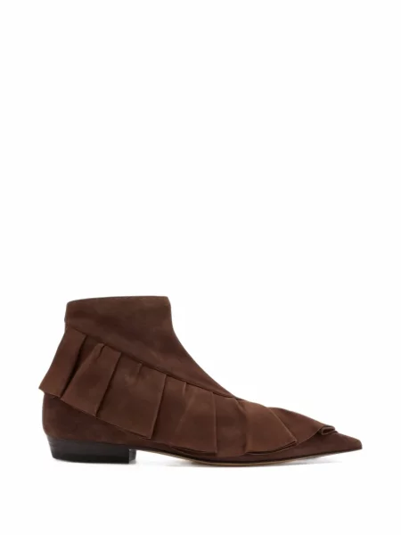 Cizme scurte Jw Anderson din piele de căprioară maro