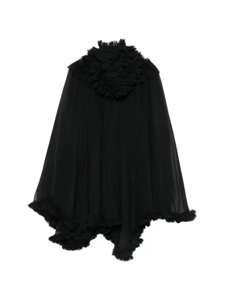 Geacă Noir Kei Ninomiya cu volane asimetrică negru