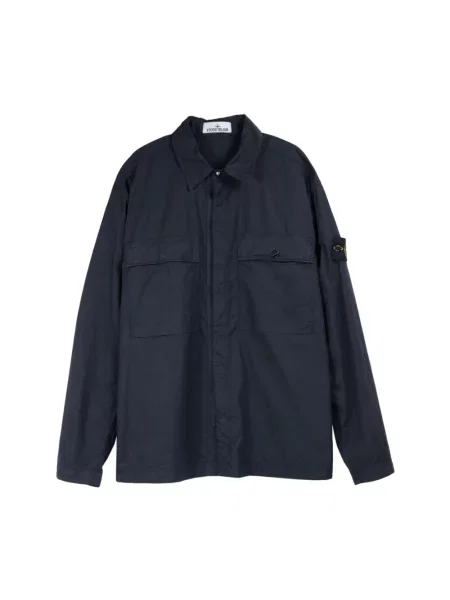 Kurtka koszulowa Stone Island z kamieniami niebieska