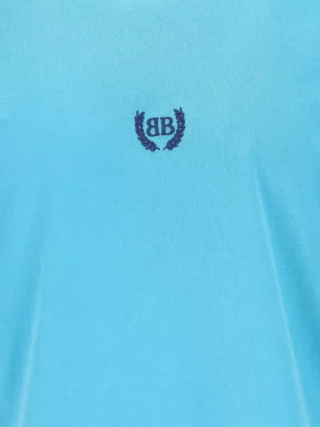 Tricou Balenciaga cu broderie albastru