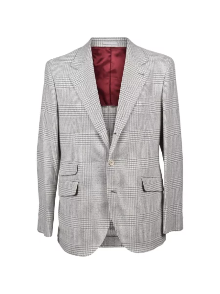 Costum Brunello Cucinelli în carouri gri
