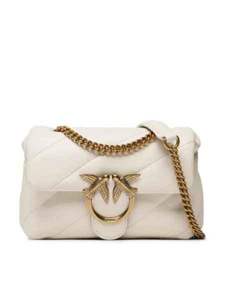 Pinko De piele geantă pe umăr LOVE MINI PUFF CL PLTT alb
