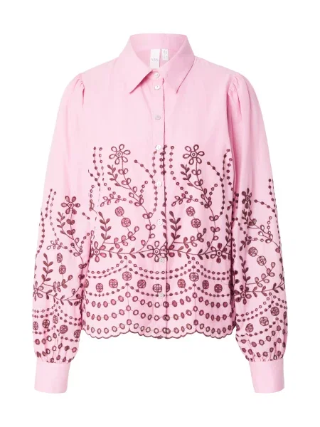 YAS Bluză YASLUMA lila / roşu închis