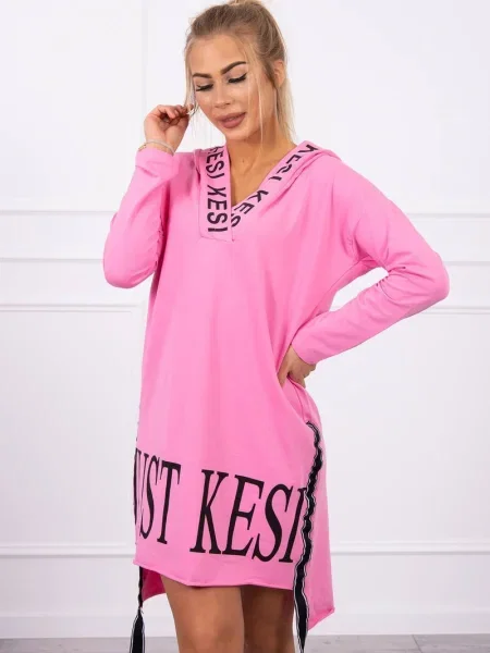 Rochie Kesi cu glugă cu imagine de costum roz