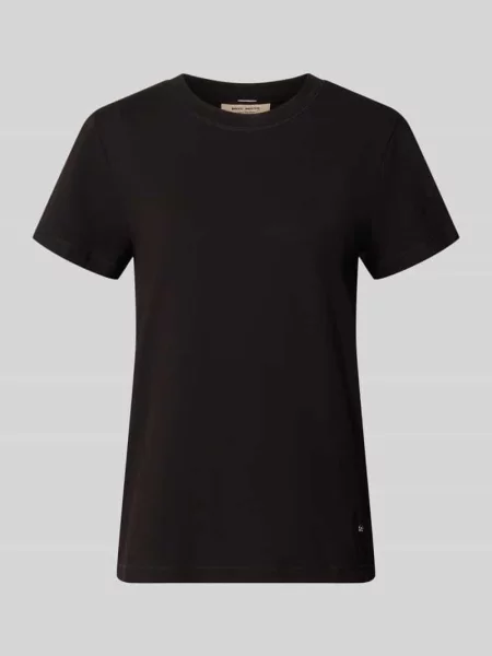 Męski t-shirt o kroju regular fit z logo w formie emblematy model Dala' Mos Mosh czarna