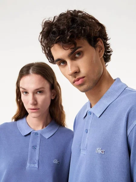 Поло Lacoste голубое