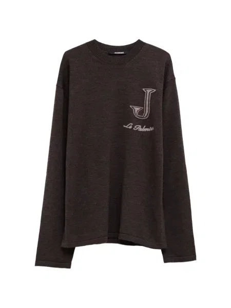 Pulover Jacquemus cu decolteu rotund maro