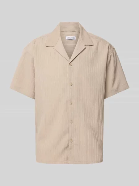 Koszula casualowa z listwą guzikową model ‘MASSIMO’ Jack & Jones beżowa