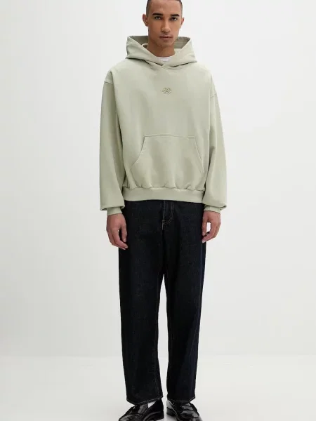 Filling Pieces kapucnis melegítőfelső férfi Boxy Embroidered zöld
