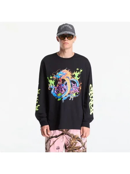 Tricou RIPNDIP Dragonology LS Black L negru