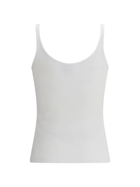 Top Off-white cu broderie alb