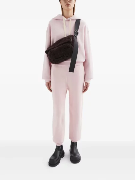 Hanorac cu glugă Jil Sander din material terry roz