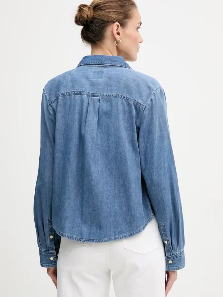 Džínová košile Calvin Klein Jeans regular s klasickým límcem modrá