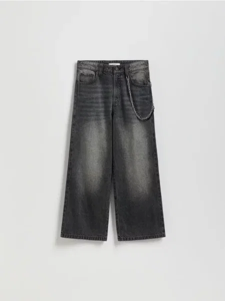 Reserved Jeansy baggy czarny