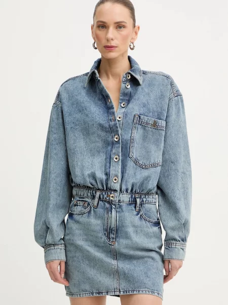 Patrizia Pepe sukienka jeansowa niebieska