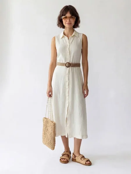 MixRay Šaty Midi offwhite