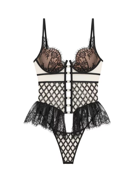 GOD SAVE QUEENS Body Valentina Corseted Bodysuit' černá