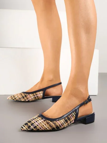 Szydełkowe Sandały Slingback Odirissea niebieskie