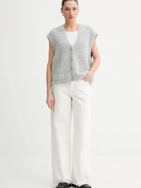 American Vintage kamizelka z dodatkiem wełny szara