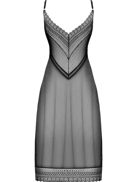 Женская сорочка Комбинация_Obsessive_Estiqua_chemise чорна