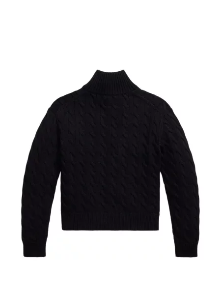 Fleece polo Polo Ralph Lauren με κέντημα με λαιμόκοψη v κόκκινο