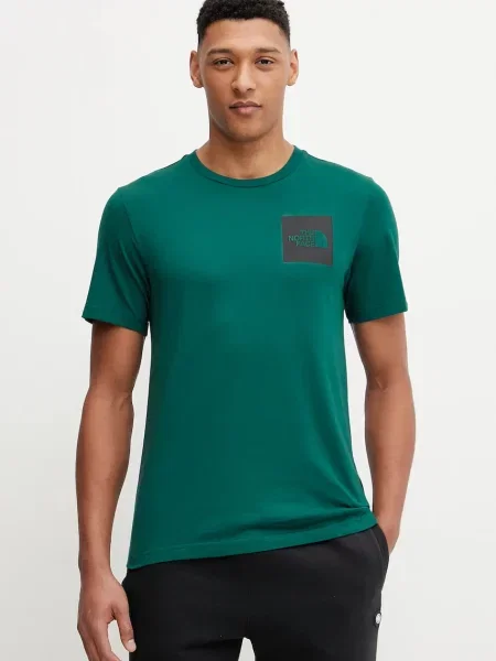 Тениска The North Face Fine с принт зелено