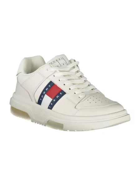 Trampki Tommy Jeans wiązane skórzane białe