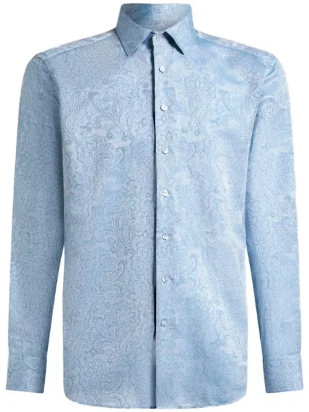 Жакардова риза Etro на цветя синьо