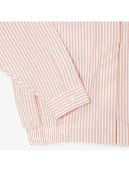 Lacoste Kurtka W Paski Z Seersuckera różowa
